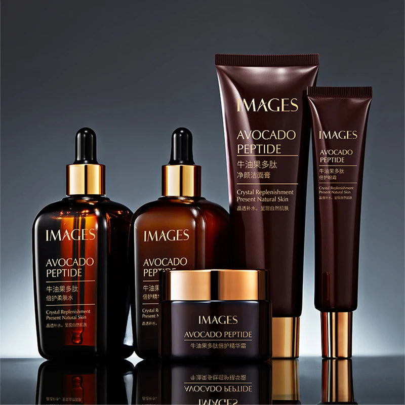 5pcs/Set IMAGES Avocado Skin Care Sets Facial Moisturizing Face Cream Serum Facial Cleanser Eye Cream Skin Care Products