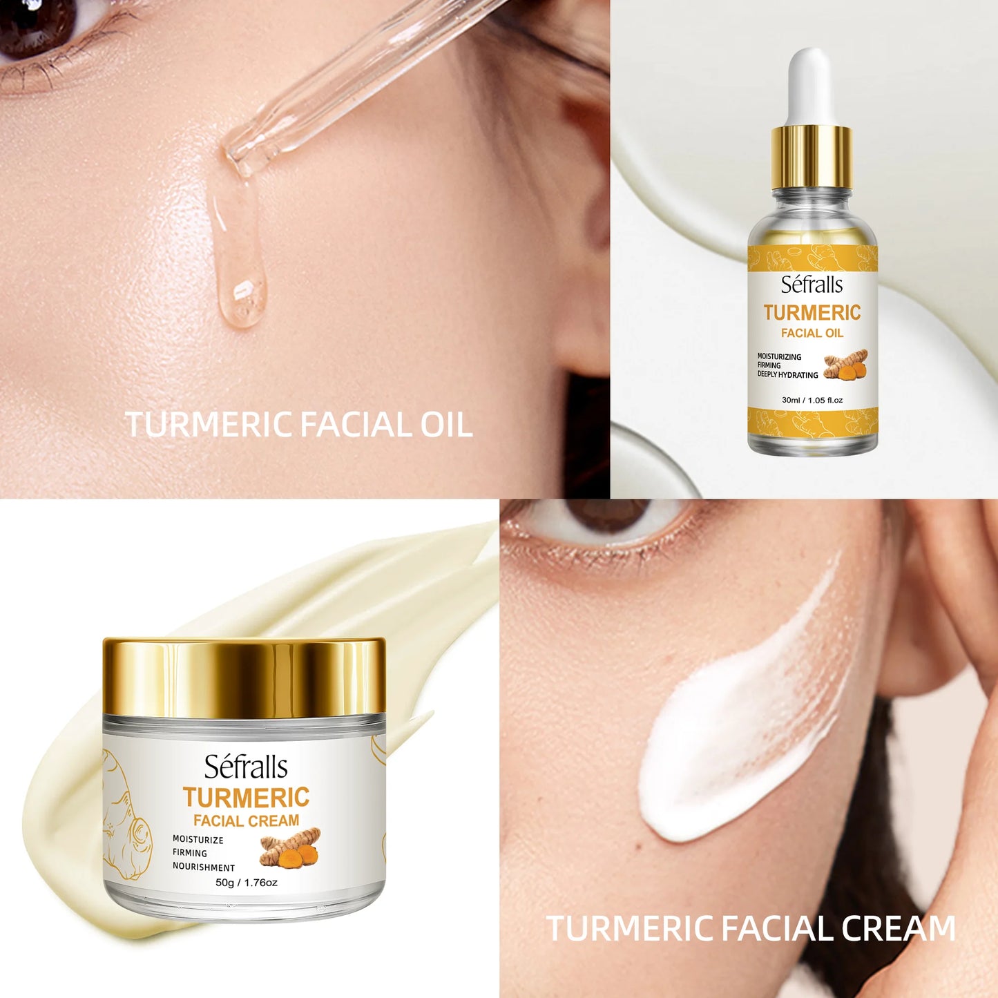 Séfralls Turmeric Skincare Set for All Skin TypesFirming moisturising deep cleansing anti-wrinkle nourishing blemish reduction