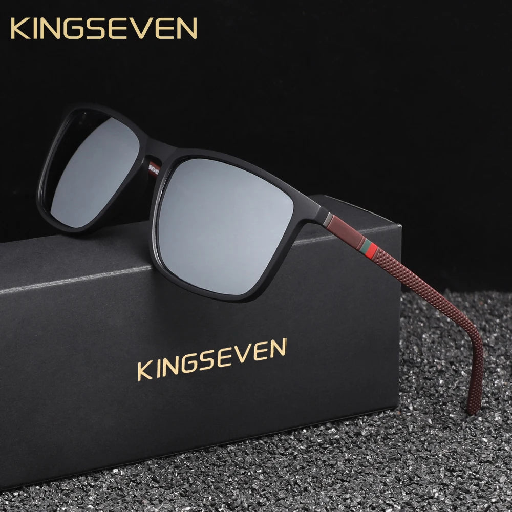 KINGSEVEN Polarized Men Sunglasses Anti-UV400  Lens Rectangle Driving Glasses Women Eyewear Accessory Oculos