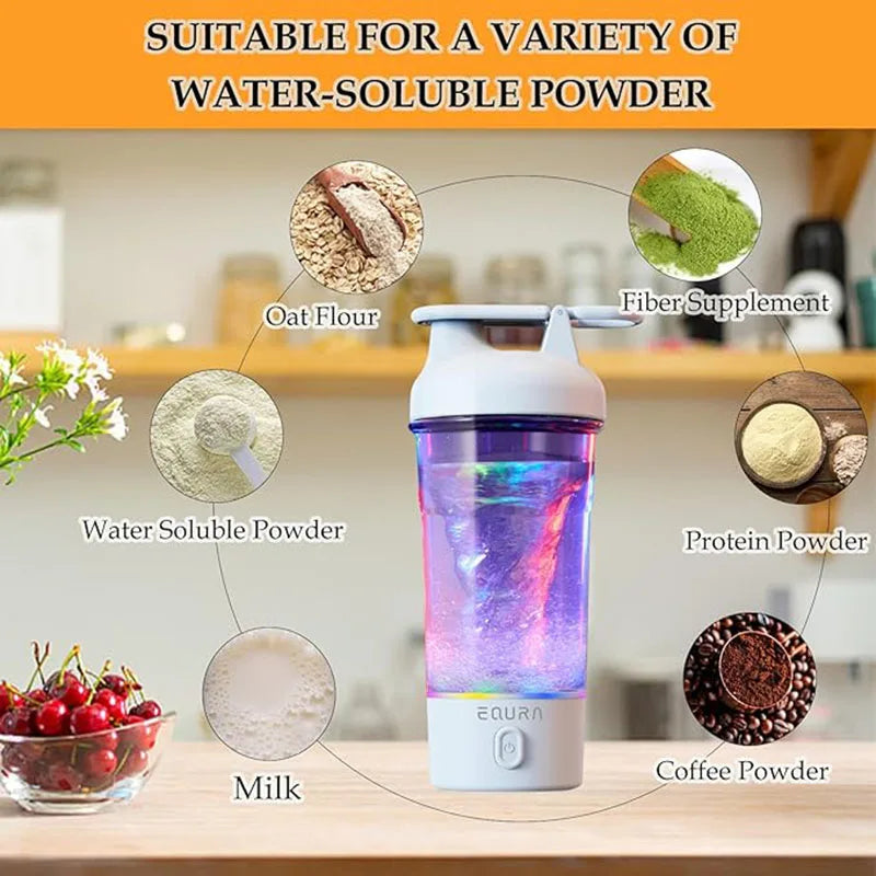 Electric Shaker Bottle, 25Oz Blender Bottles for Protein Mixes, Portable USB C Rechargeable Pulse Protein Shake Bottle, BPA Free
