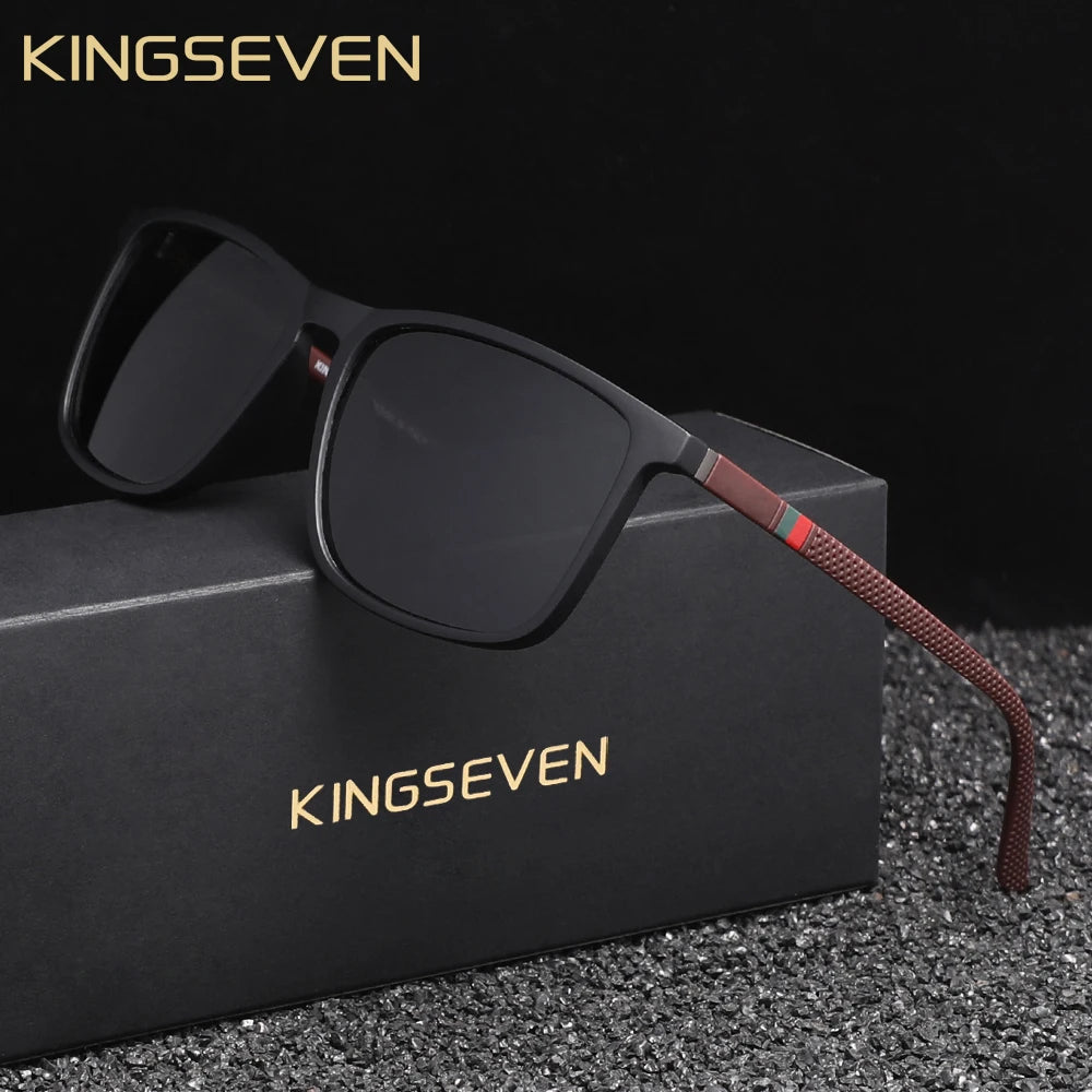 KINGSEVEN Polarized Men Sunglasses Anti-UV400  Lens Rectangle Driving Glasses Women Eyewear Accessory Oculos