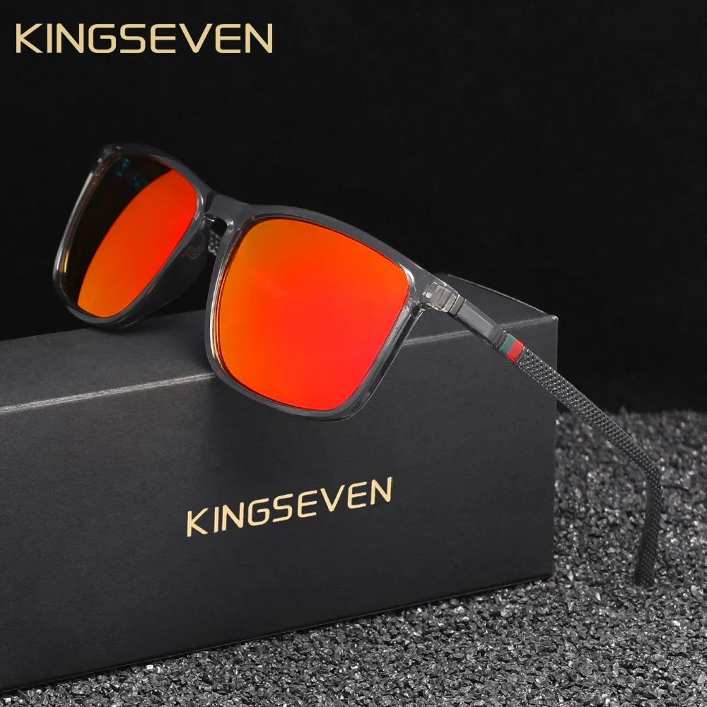 KINGSEVEN Polarized Men Sunglasses Anti-UV400  Lens Rectangle Driving Glasses Women Eyewear Accessory Oculos
