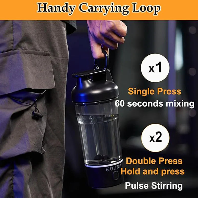 Electric Shaker Bottle, 25Oz Blender Bottles for Protein Mixes, Portable USB C Rechargeable Pulse Protein Shake Bottle, BPA Free