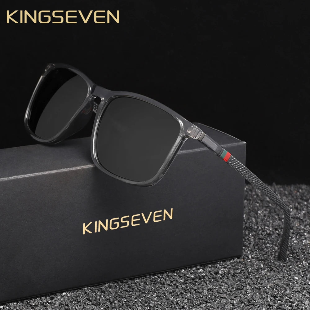 KINGSEVEN Polarized Men Sunglasses Anti-UV400  Lens Rectangle Driving Glasses Women Eyewear Accessory Oculos