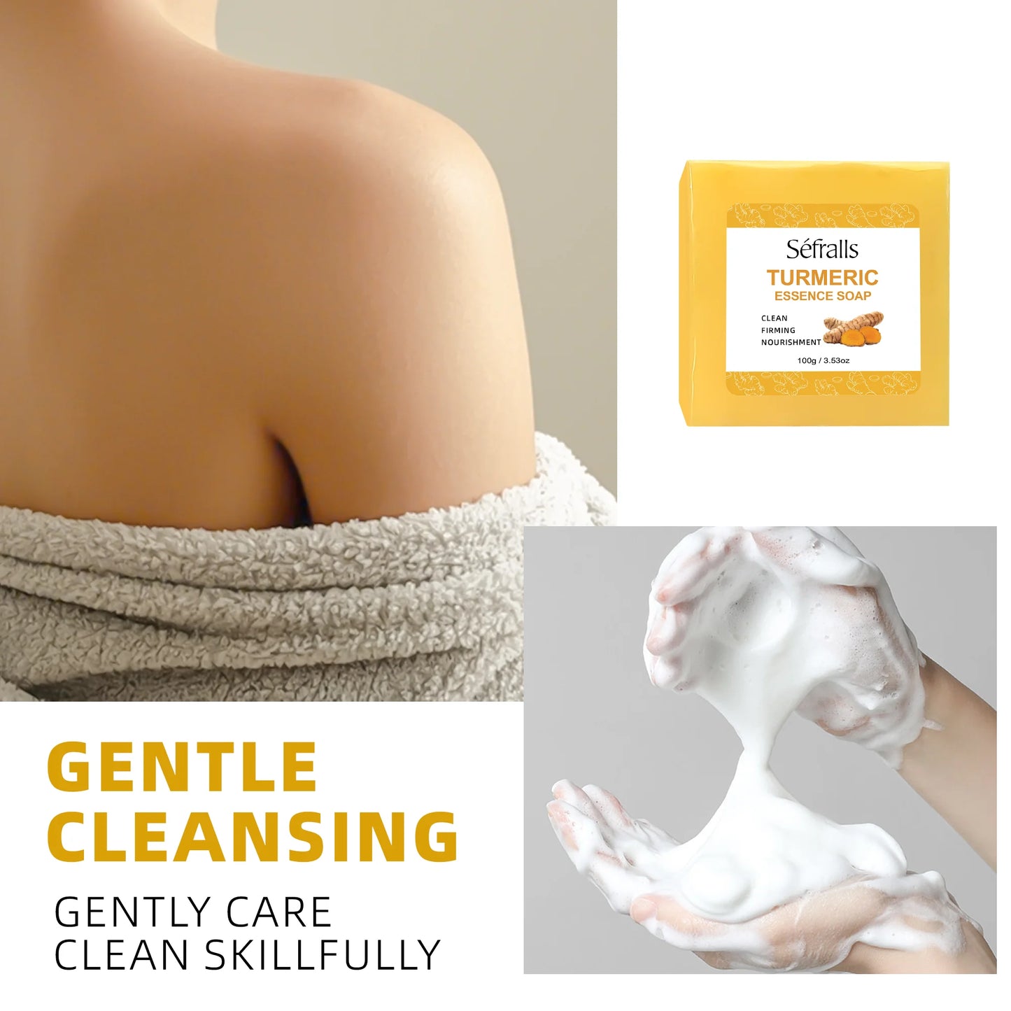 Séfralls Turmeric Skincare Set for All Skin TypesFirming moisturising deep cleansing anti-wrinkle nourishing blemish reduction