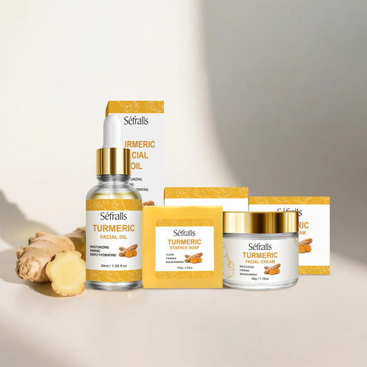 Séfralls Turmeric Skincare Set for All Skin TypesFirming moisturising deep cleansing anti-wrinkle nourishing blemish reduction